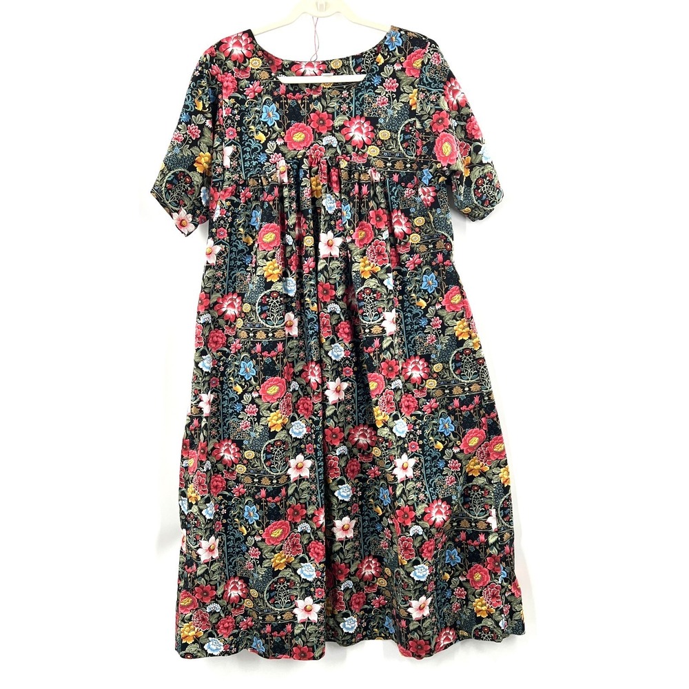 Handmade boho chic cottagecore whimsical art inspired Long Floral Dress L XL - Picture 15 of 15